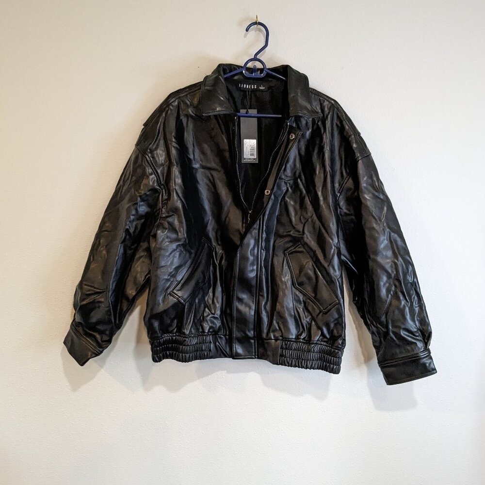 Lioness Kenny Bomber Jacket - Jet Black (Size L)
